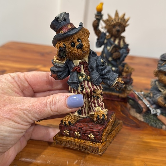 NIB Vtg 90's Boyds Bears Figurines Lot of 3 Union Jack Uncle Elliot Ms Libearty - Picture 6 of 11